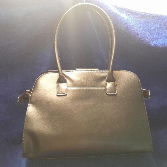 Time and Tru Women's Maxwell Faux Leather Satchel Bag, Black with Tags - Picture 7 of 8